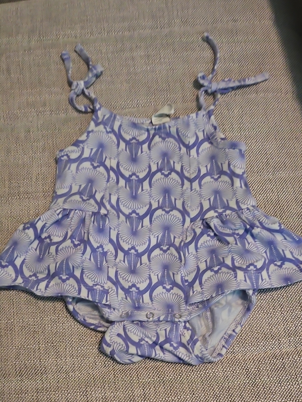 Kate Quinn Floral Fan Print Bubble Romper 0-3m Girls